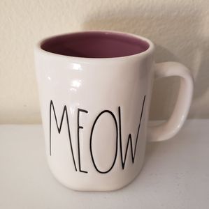 RARE | 2017 LL MEOW Rae Dunn Ceramic Mug Purple Inside